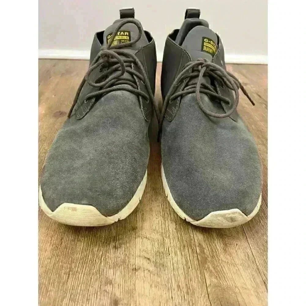 G-Star Raw Men's Hi-Top Suede Dark Gray Sneakers Size 12 Chukka Shoes